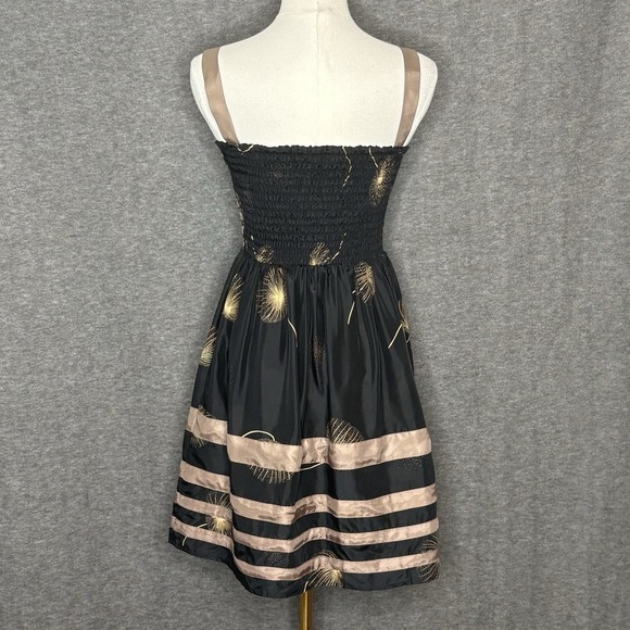 Burlapp Anthropologie Silk Dandelion Wish Black Brown Dress Womens Size 0 - Picture 5 of 9